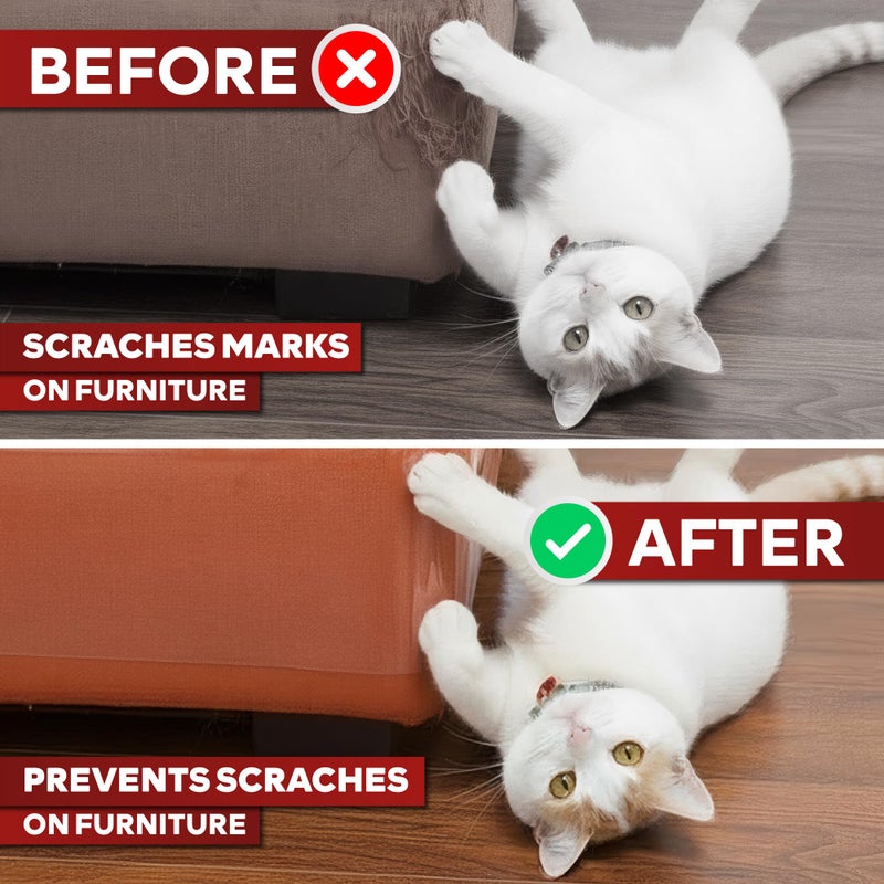 XFasten Anti-Scratch Cat Training Tape, Clear, 2.5-Inches x 15 Yards, 2.5-Inches x 15 Yards (3-Pack) Door, Couch, Furniture and Leather Scratch Guard Protector Tape for Cats and Pets - Image 4